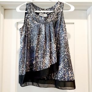 Karen Heart blue & Black print tank, small